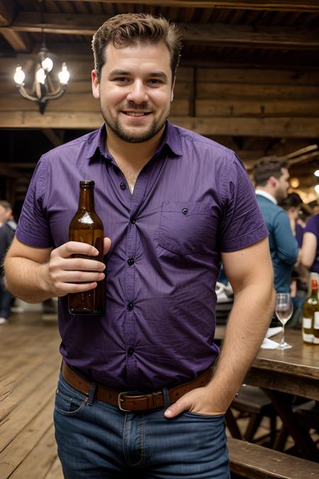 1-00051-4116017850-VaclavNikdo at a crowded biergarten, (holding a bottle_1.5), (laughing_1.2), wearing a purple shirt and jeans _lora_VaclavNikdoL.png